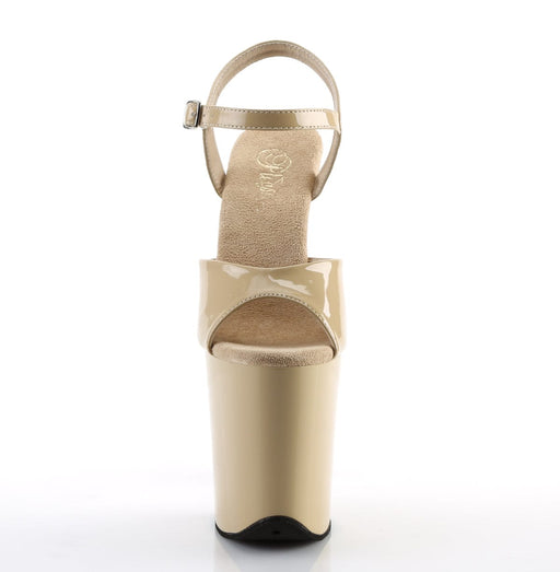 Pleaser FLAMINGO-809 Platform Sandal (Cream Patent/Cream)