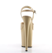 Pleaser FLAMINGO-809 Platform Sandal (Cream Patent/Cream)