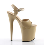 Pleaser FLAMINGO-809 Platform Sandal (Cream Patent/Cream)