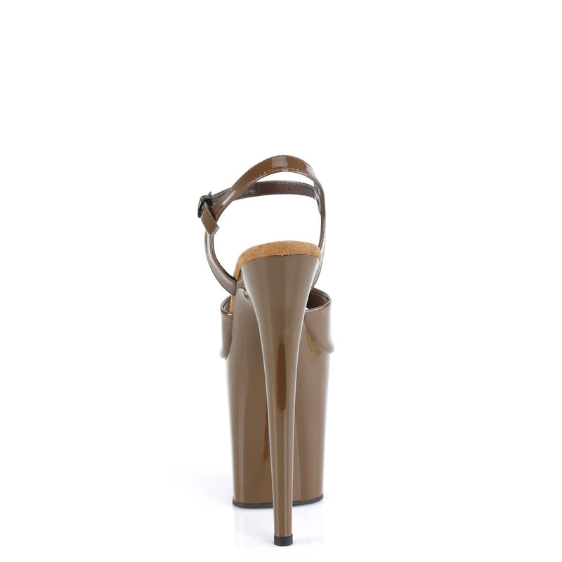 Pleaser FLAMINGO-809 Platform Sandal (Mocha Patent/Mocha)