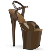 Pleaser FLAMINGO-809 Platform Sandal (Mocha Patent/Mocha)