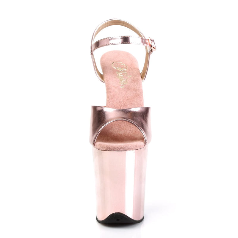 Pleaser FLAMINGO-809 Platform Sandal (Rose Gold Metallic Pu/Rose Gold Chrome)
