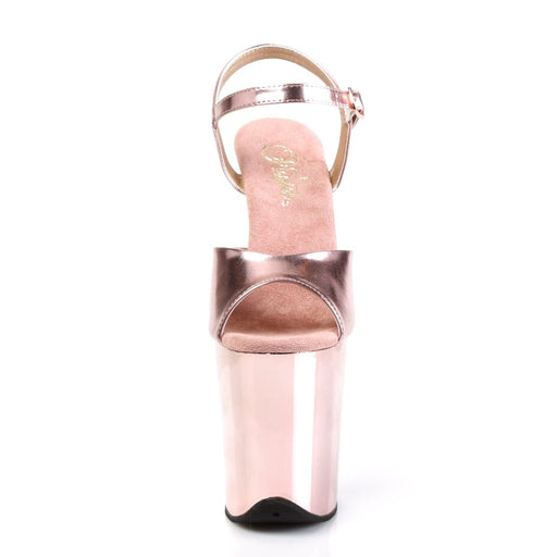 Pleaser FLAMINGO-809 Platform Sandal (Rose Gold Metallic Pu/Rose Gold Chrome)