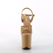 Pleaser FLAMINGO-809 Platform Sandal (Toffee Patent/Toffee)