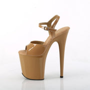Pleaser FLAMINGO-809 Platform Sandal (Toffee Patent/Toffee)