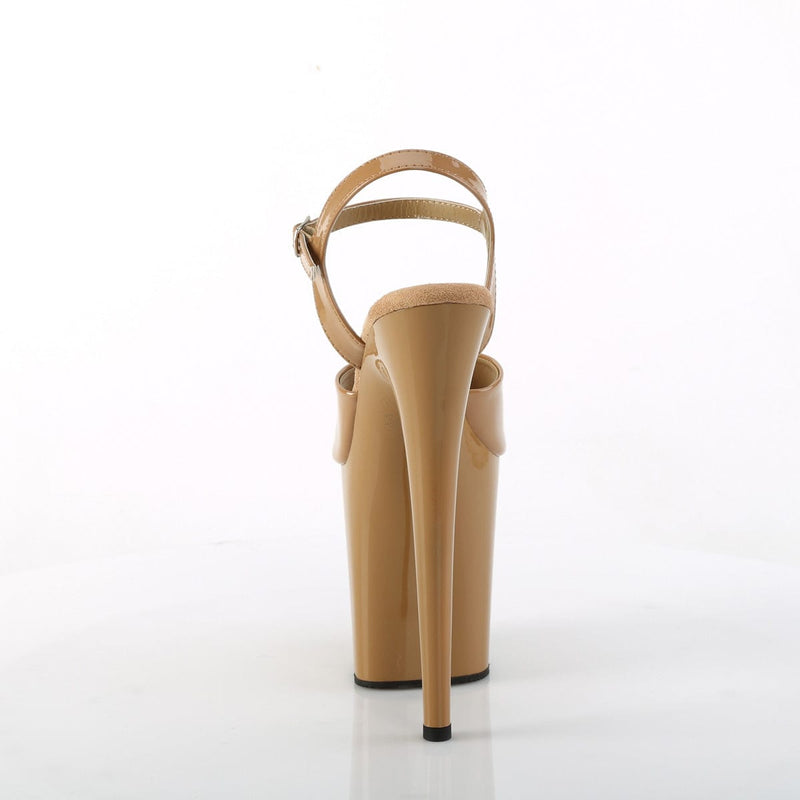 Pleaser FLAMINGO-809 Platform Sandal (Toffee Patent/Toffee)