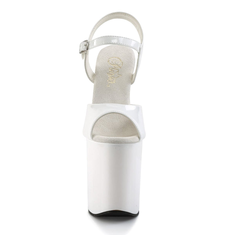 Pleaser FLAMINGO-809 Platform Sandal (White Patent/White)