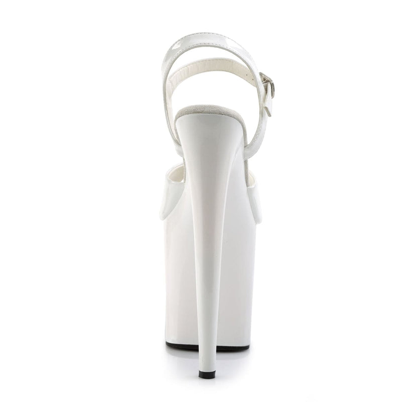 Pleaser FLAMINGO-809 Platform Sandal (White Patent/White)