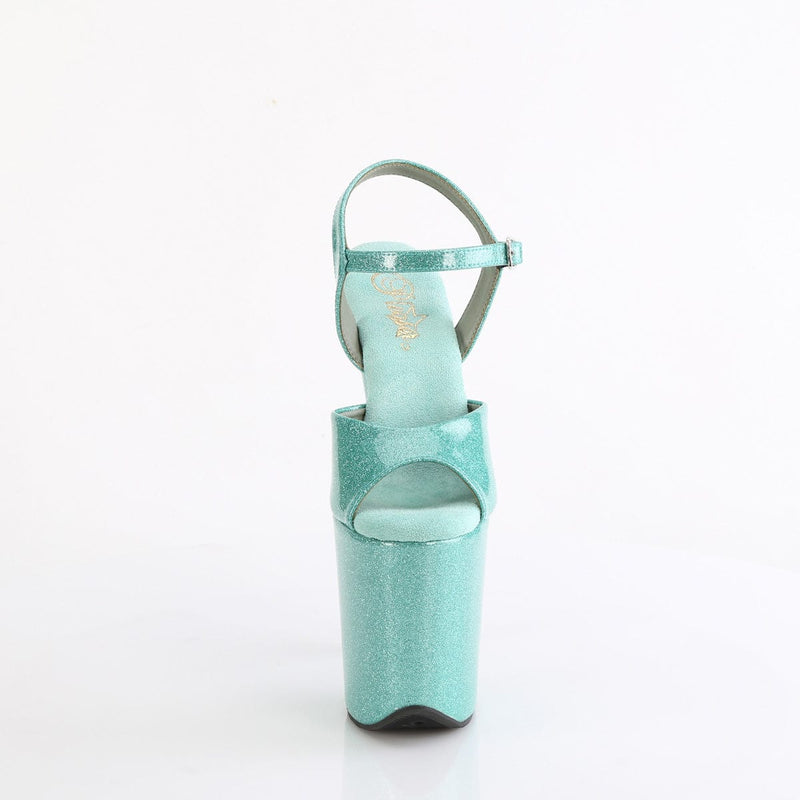Pleaser FLAMINGO-809GP Platform Sandal (Aqua Glitter Patent/M)