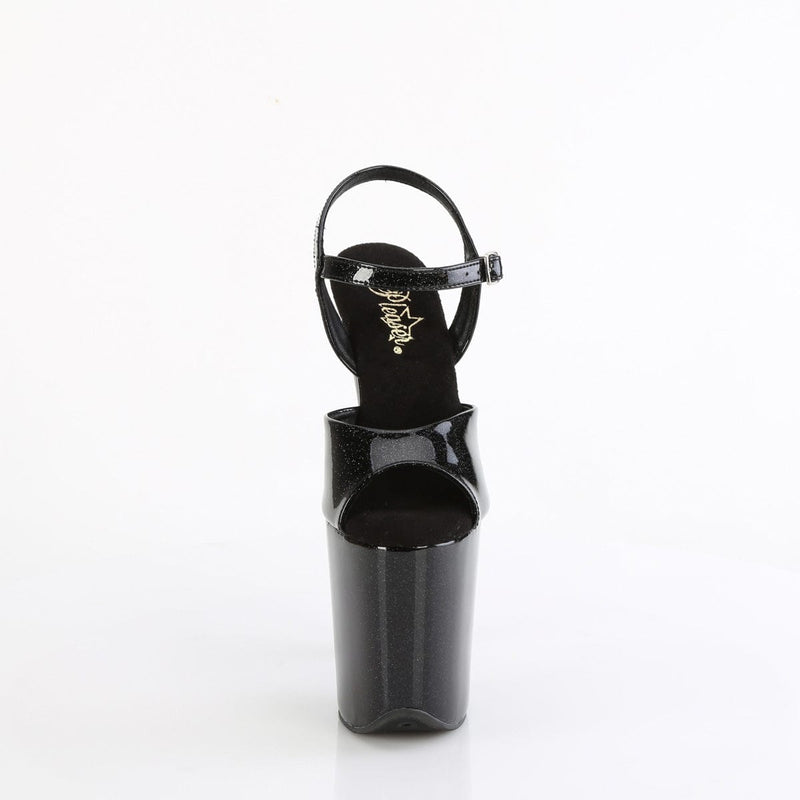 Pleaser FLAMINGO-809GP Platform Sandal (Black Glitter Patent/M)