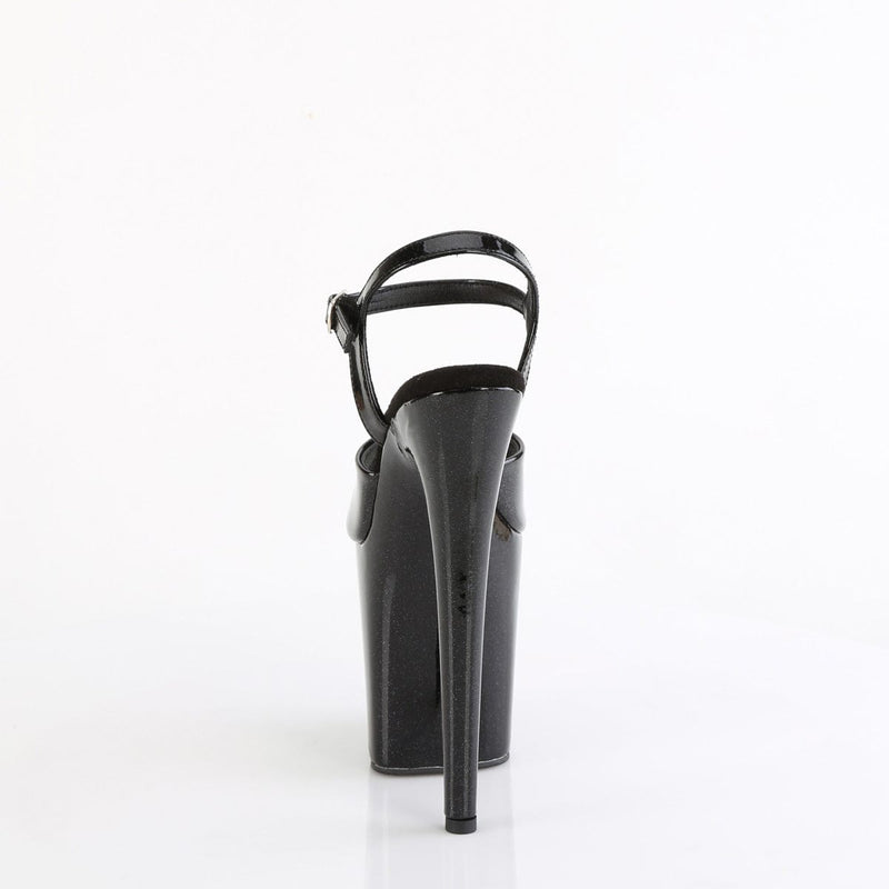 Pleaser FLAMINGO-809GP Platform Sandal (Black Glitter Patent/M)
