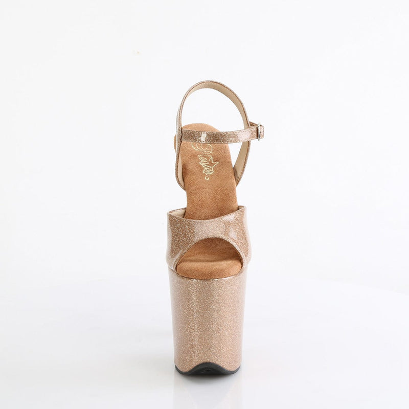 Pleaser FLAMINGO-809GP Platform Sandal (Gold Glitter Patent/M)