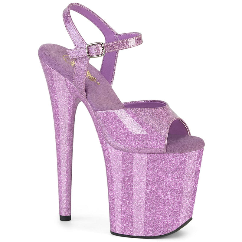 Pleaser FLAMINGO-809GP Platform Sandal (Lilac Glitter Patent/M)