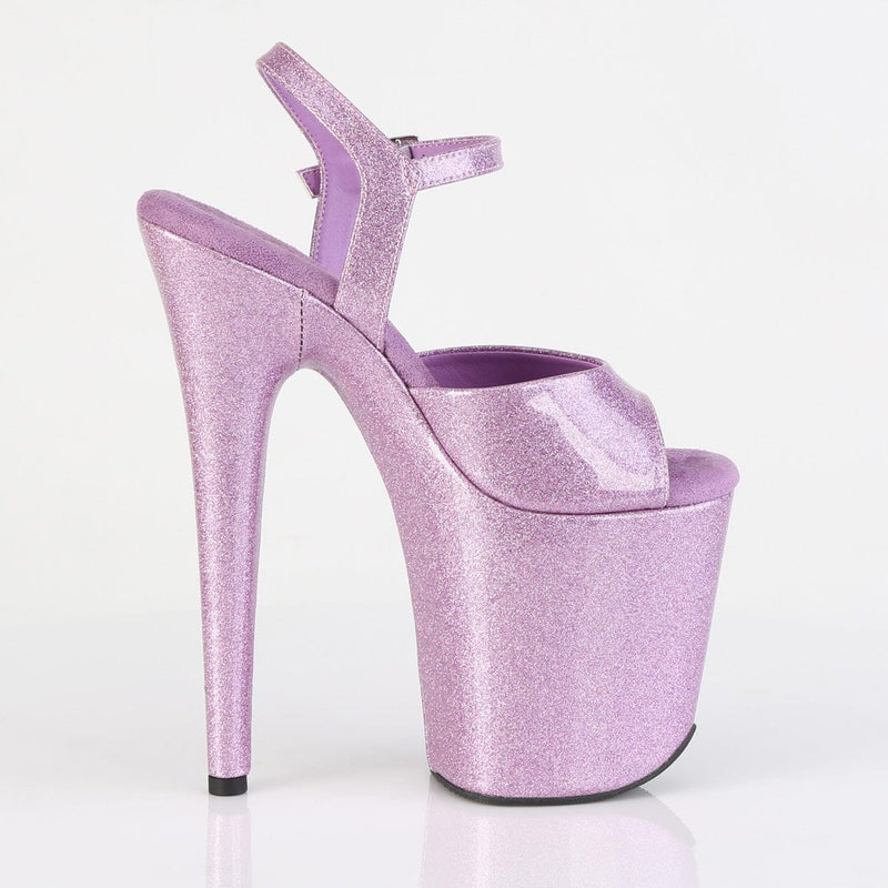 Pleaser FLAMINGO-809GP Platform Sandal (Lilac Glitter Patent/M)
