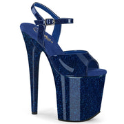 Pleaser FLAMINGO-809GP Platform Sandal (Navy Blue Glitter Patent/M)
