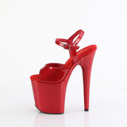 Pleaser FLAMINGO-809GP Platform Sandal (Ruby Red Glitter Patent/M)