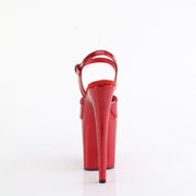 Pleaser FLAMINGO-809GP Platform Sandal (Ruby Red Glitter Patent/M)