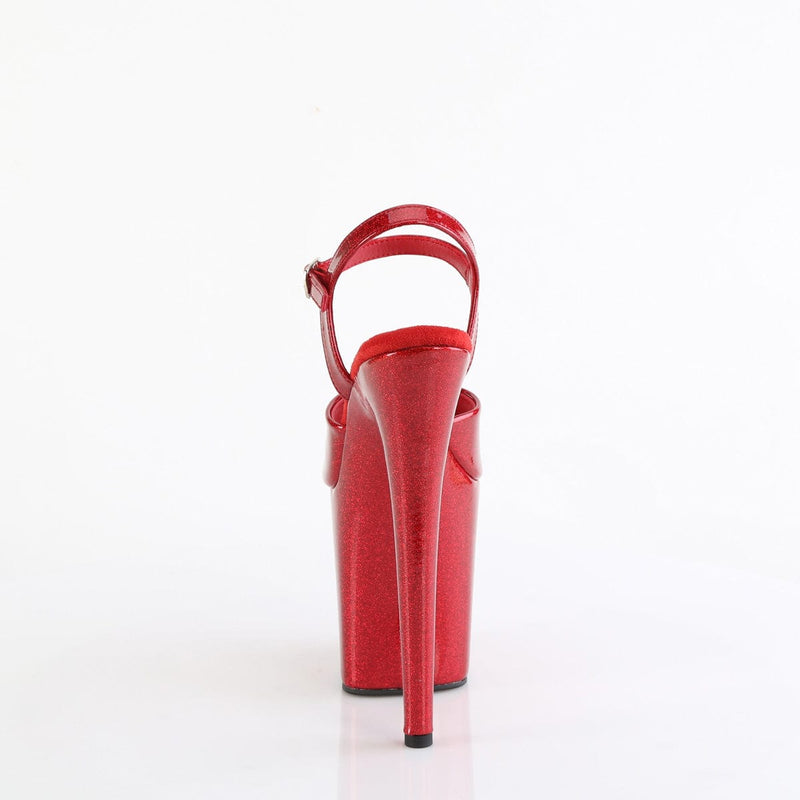 Pleaser FLAMINGO-809GP Platform Sandal (Ruby Red Glitter Patent/M)