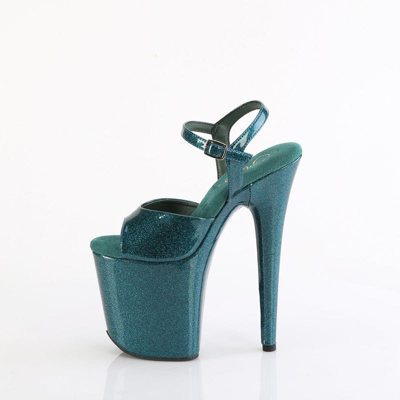 Pleaser FLAMINGO-809GP Platform Sandal (Teal Glitter Patent/M)