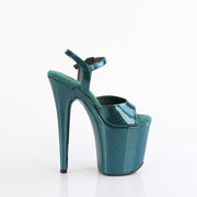 Pleaser FLAMINGO-809GP Platform Sandal (Teal Glitter Patent/M)