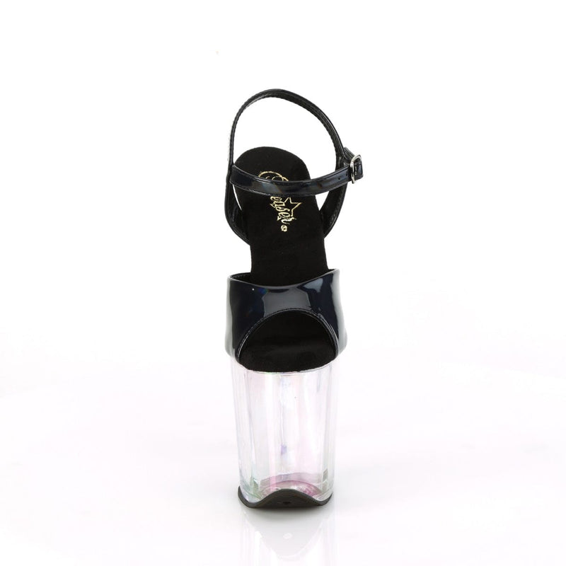 Pleaser FLAMINGO-809HT Platform Sandal (Black Holo Patent/Holo Tinted)