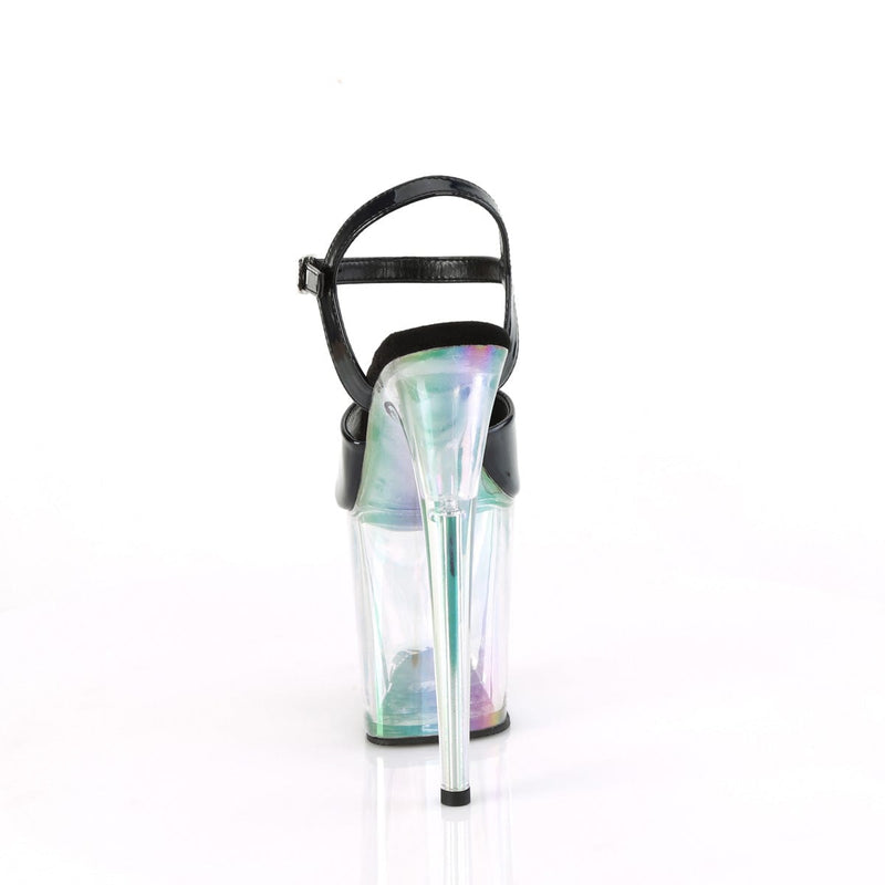 Pleaser FLAMINGO-809HT Platform Sandal (Black Holo Patent/Holo Tinted)
