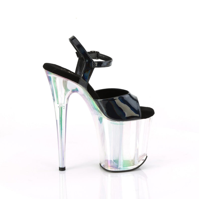 Pleaser FLAMINGO-809HT Platform Sandal (Black Holo Patent/Holo Tinted)