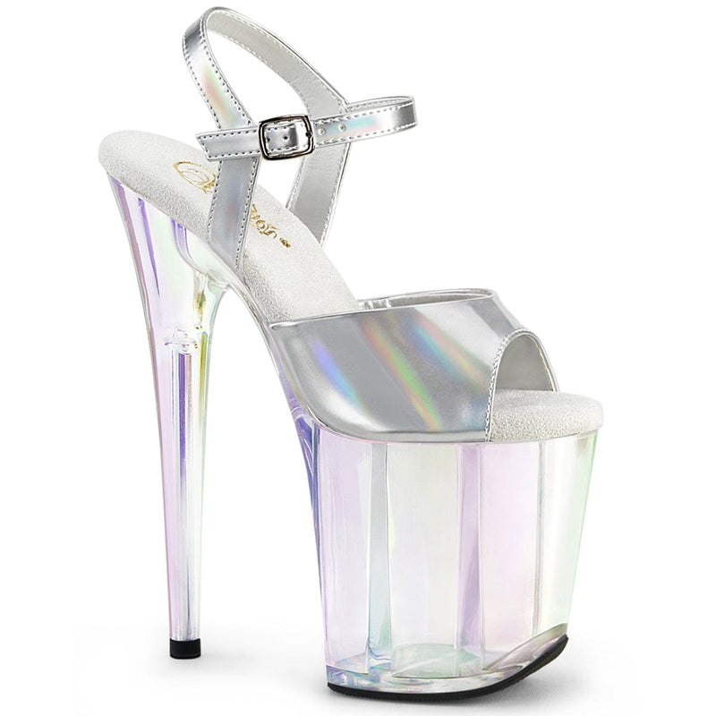 Pleaser FLAMINGO-809HT Platform Sandal (Silver Holo Patent/Holo Tinted)