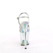 Pleaser FLAMINGO-809HT Platform Sandal (Silver Holo Patent/Holo Tinted)