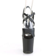 Pleaser FLAMINGO-824 Platform Sandal (Black Faux Leather/Black Matte)