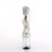 Pleaser FLAMINGO-824RS-02 Platform Sandal (Clear-Silver AB Rhinestone/Clear)