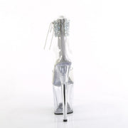 Pleaser FLAMINGO-824RS-02 Platform Sandal (Clear-Silver AB Rhinestone/Clear)