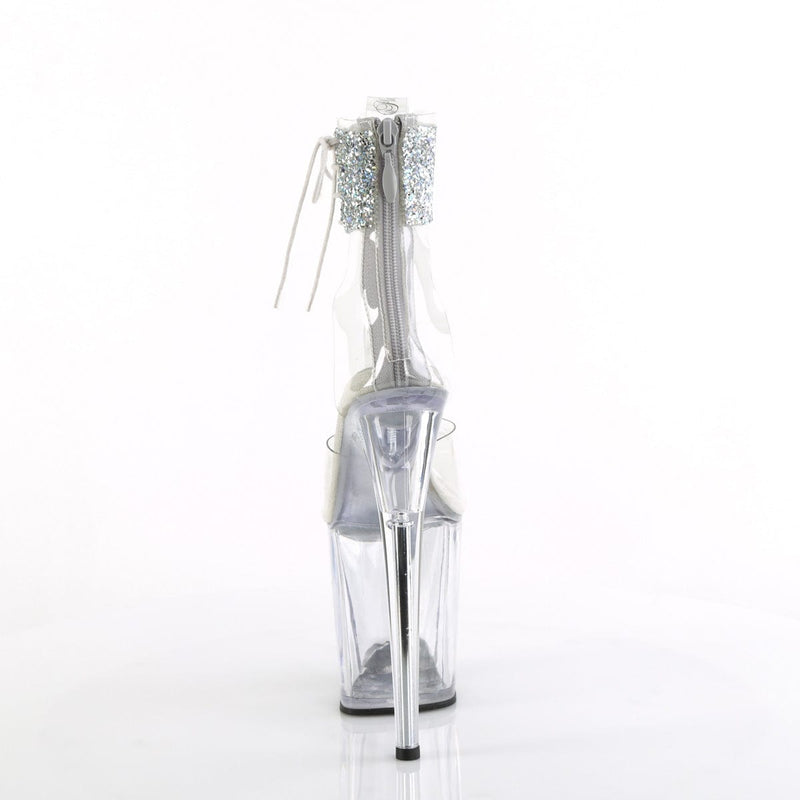 Pleaser FLAMINGO-824RS-02 Platform Sandal (Clear-Silver AB Rhinestone/Clear)