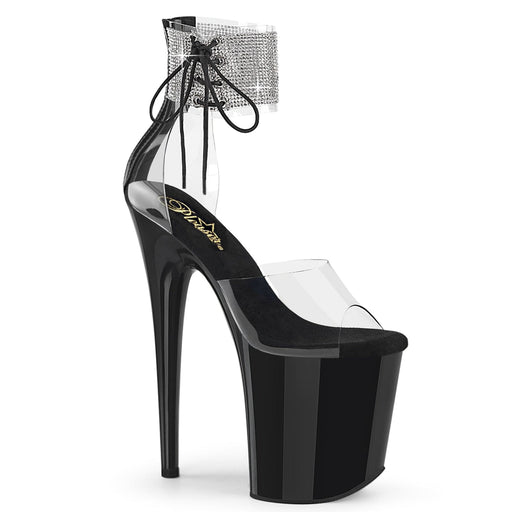 Pleaser FLAMINGO-824RS Platform Sandal (Clear/Black)