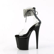 Pleaser FLAMINGO-824RS Platform Sandal (Clear/Black)