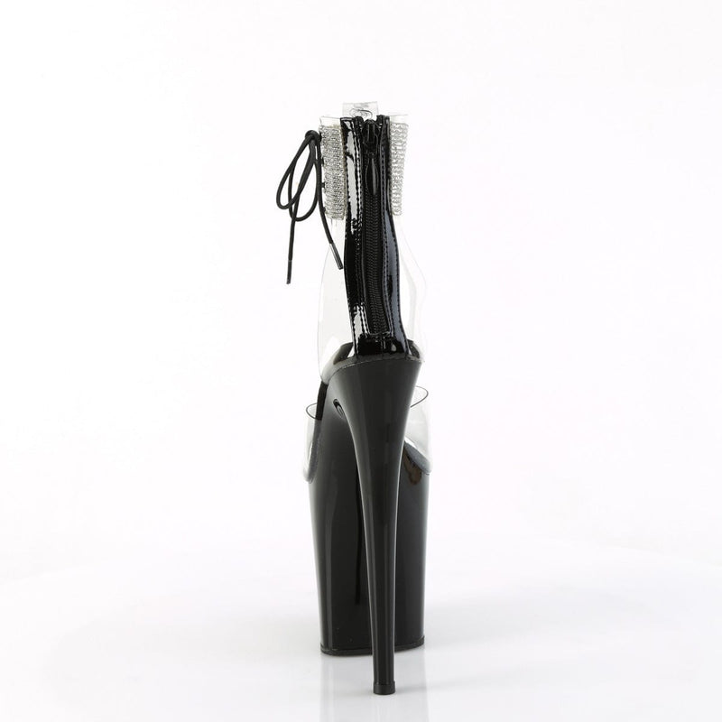 Pleaser FLAMINGO-824RS Platform Sandal (Clear/Black)