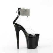 Pleaser FLAMINGO-824RS Platform Sandal (Clear/Black)