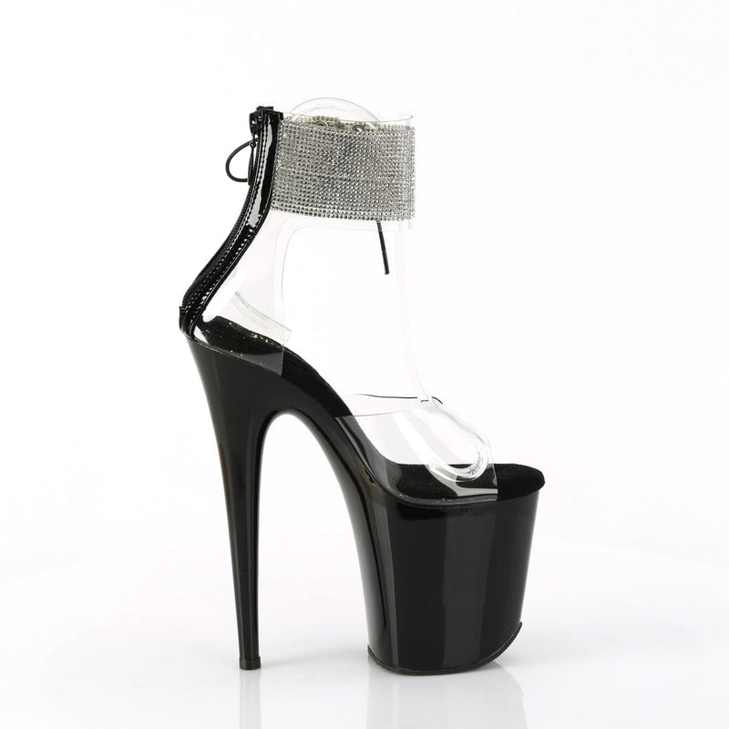 Pleaser FLAMINGO-824RS Platform Sandal (Clear/Black)