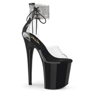 Pleaser FLAMINGO-824RS Platform Sandal (Clear/Black)