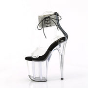 Pleaser FLAMINGO-824RS Platform Sandal (Clear-Black/Clear)
