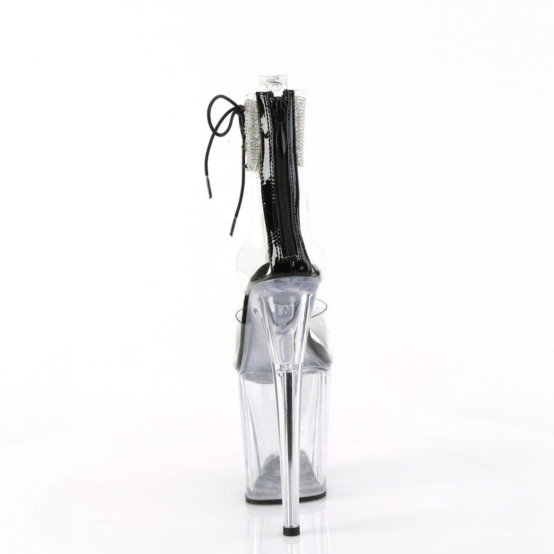 Pleaser FLAMINGO-824RS Platform Sandal (Clear-Black/Clear)
