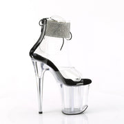 Pleaser FLAMINGO-824RS Platform Sandal (Clear-Black/Clear)