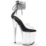 Pleaser FLAMINGO-824RS Platform Sandal (Clear-Black/Clear)