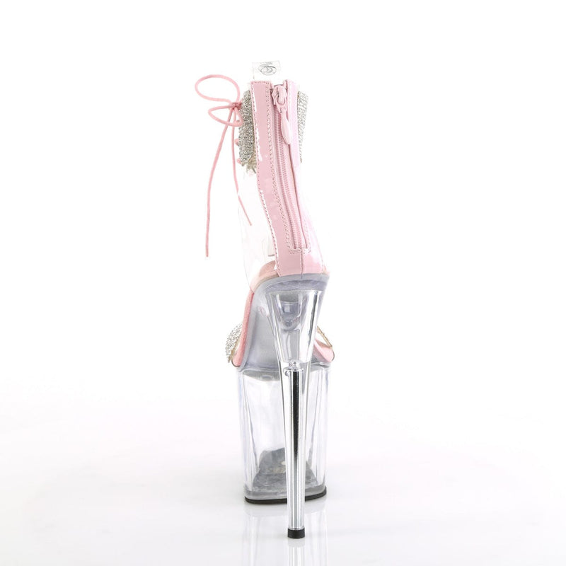 Pleaser FLAMINGO-827RS Platform Sandal (Clear-Baby Pink/Clear)