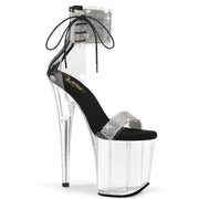 Pleaser FLAMINGO-827RS Platform Sandal (Clear-Black/Clear)