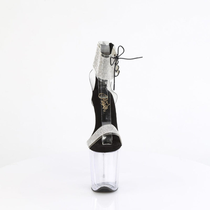 Pleaser FLAMINGO-827RS Platform Sandal (Clear-Black/Clear)