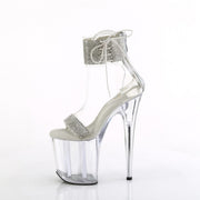 Pleaser FLAMINGO-827RS Platform Sandal (Clear-Silver/Clear)