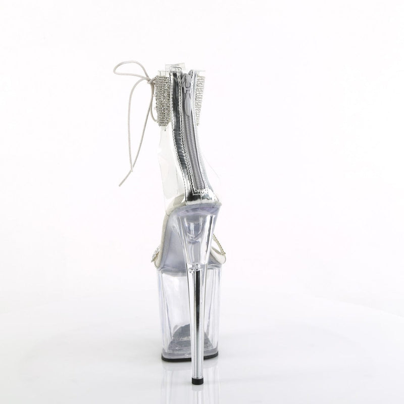 Pleaser FLAMINGO-827RS Platform Sandal (Clear-Silver/Clear)