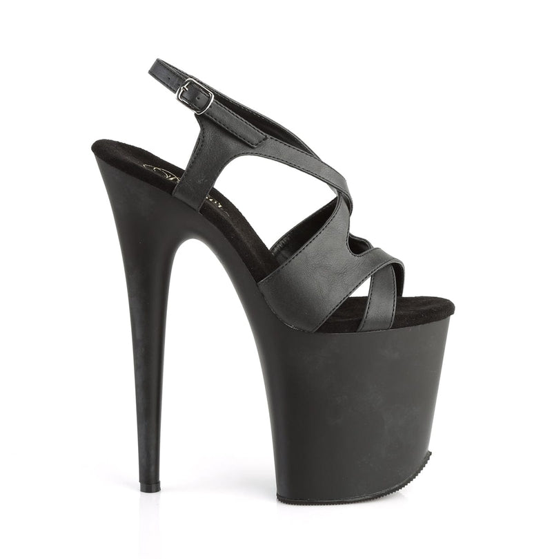 Pleaser FLAMINGO-831 Platform Sandal (Black Faux Leather/Black Mattte)