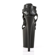 Pleaser FLAMINGO-869 Platform Sandal (Black Elastic Band-Faux Leather/Black Matte)